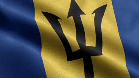 closeup waving loop 4k national flag of barbados