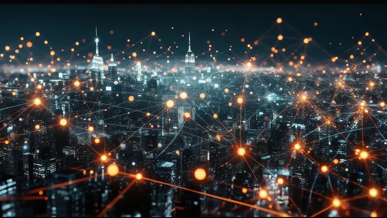 Futuristic Night View of New York City