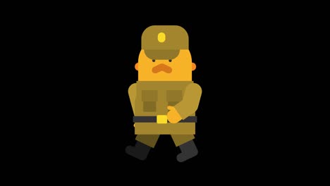 el sargento soldado camina de un lado a otro.