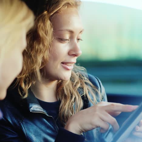 Two Women Communicate Inside The Car 1