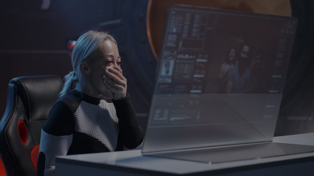 Woman Watching a Virtual Reality Video