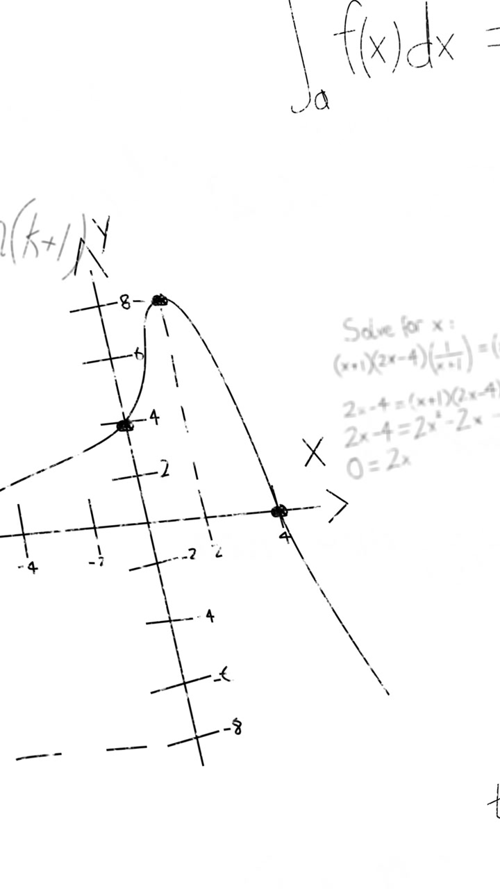 Animation of mathematical equations on white background