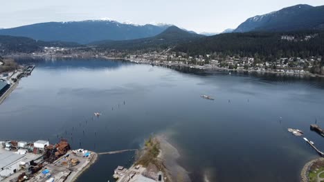 Drone-Footage---Lake-by-the-mountains---Aerial-View