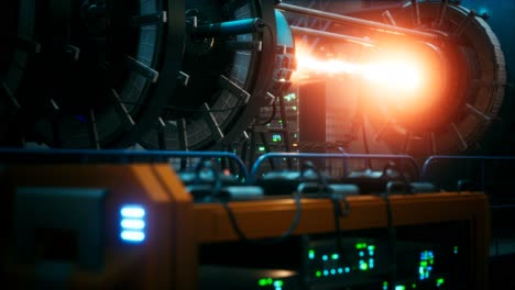 planta de energía ciberpunk futurista termonuclear o reactor nuclear