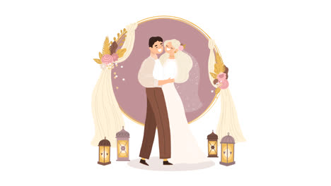 motion graphic of bride and groom getting married