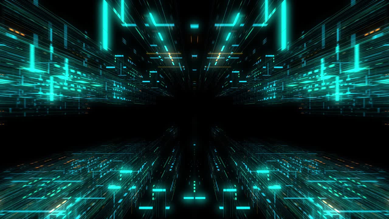 la inteligencia artificial y el aprendizaje automático abstract concept, cpu gpu núcleo de computación con flujos de información. máquina de computación de aprendizaje profundo de datos. bucle sin costuras, renderización 3d g