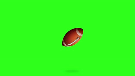 a rugby ball spins and moves across a vibrant green background, creating a lively and energetic visual experience