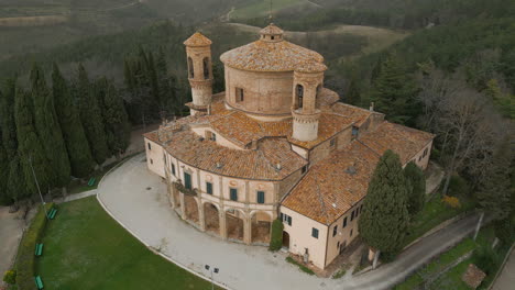 Aerial-view-of-Architectural-Beauty-of-Santuario-della-Madonna-di-Belvedere