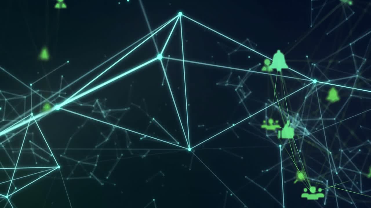 Animation of network of connections over data processing