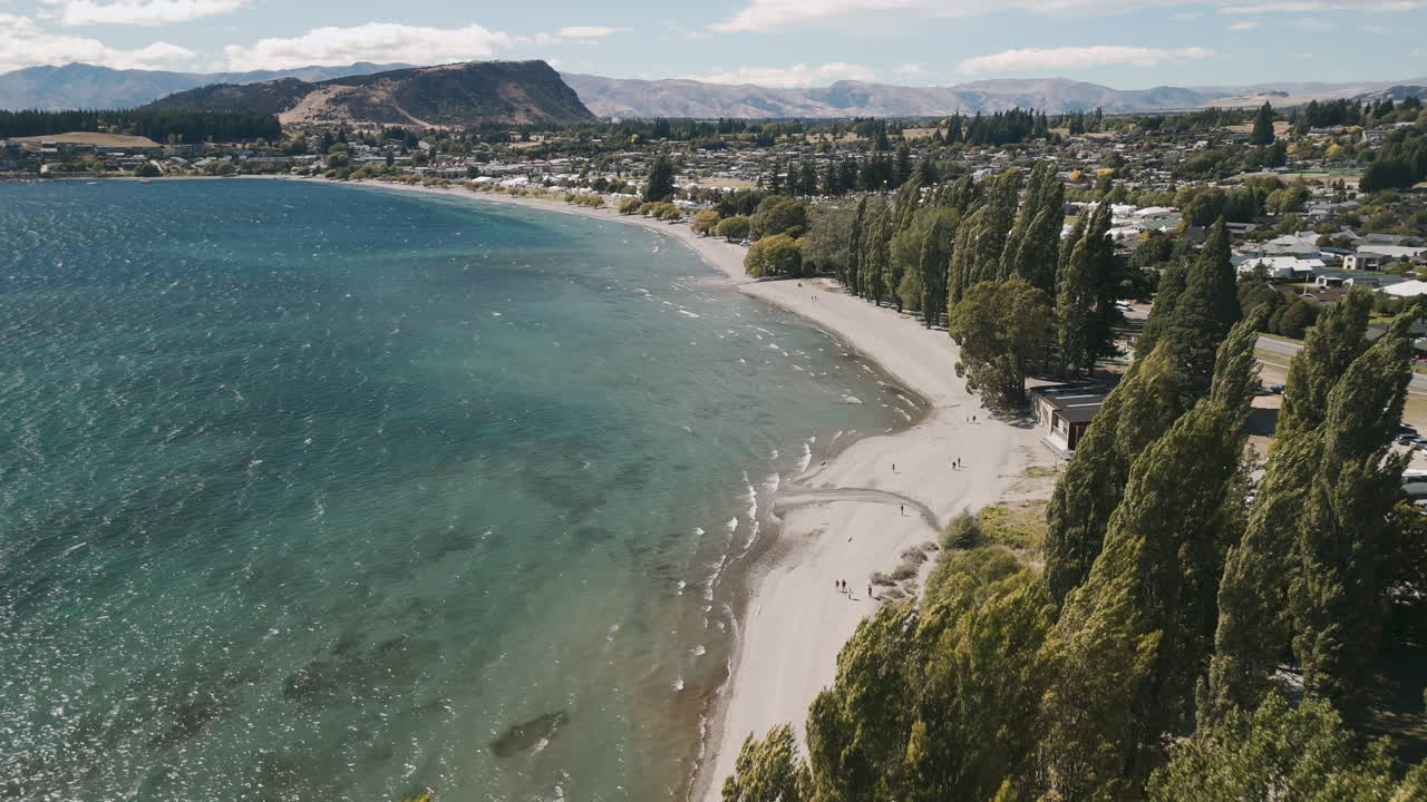 Aerial View of Lake Wanaka Beach