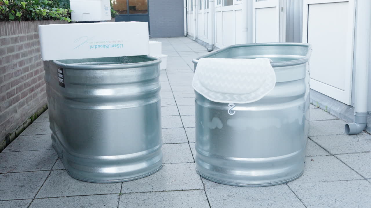 얼음 목욕 wim hof 방법을 위한 직류 전기를 통한 강철 통