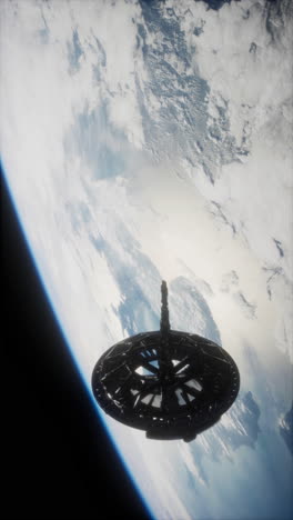 a futuristic space station orbiting earth