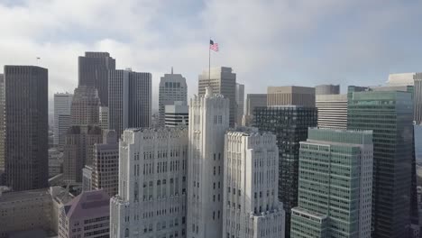 downtown san francisco california aerial flyover