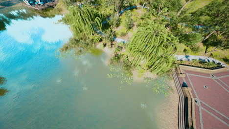 top view on holiday park alley