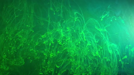 inchiostro acrilico color acqua che crea effetti ultraterreni, bellissimi vortici di colore verde sembrano quasi nebulose spaziali lontane