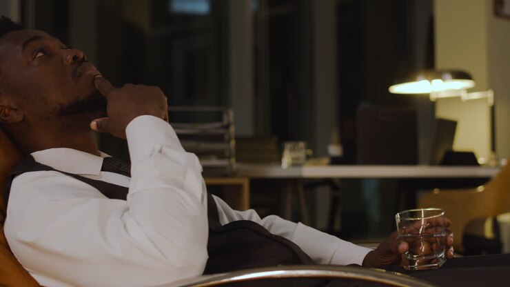 Man thinking on the armchair