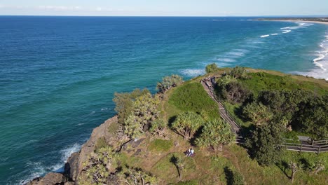 lookout point surrounded with green trees at norries headland in new south wales, australia