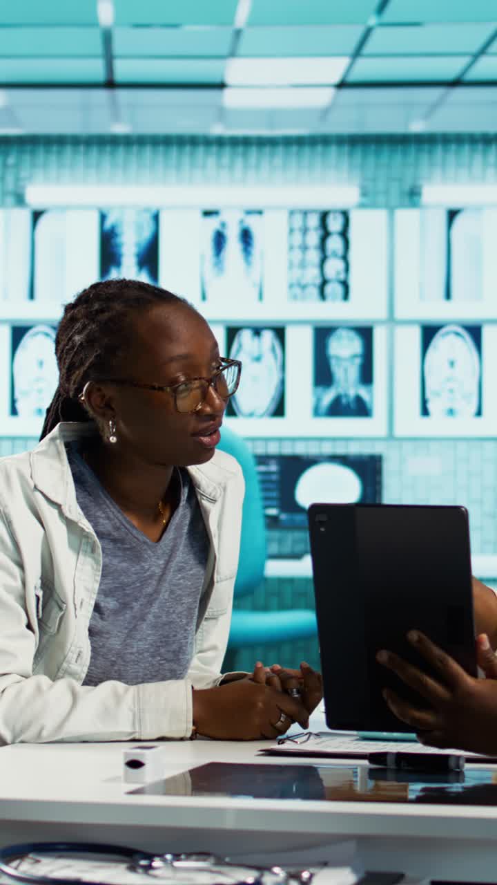 Woman Patient Discussing Medical Results with Doctor