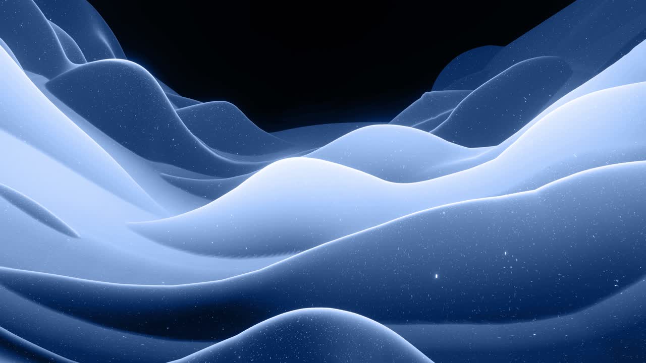 아름답고 추상적인 3d 표면, 반이는 반거리, 추상 3d 파동이 루프로 표면에 달립니다. 검은 회색 그라디언트, 가운 내부 반이는 부드러운 매트 재료, 부드럽게 4k 애니메이션.