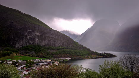 timelapse shot of beautiful fjord in norway on