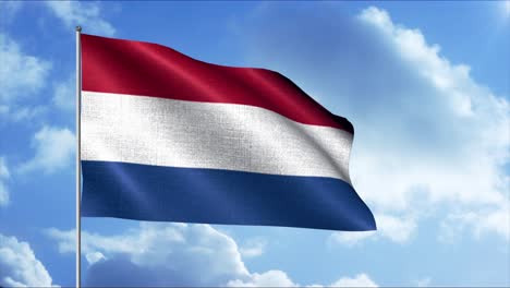 netherlands flag waving in the wind