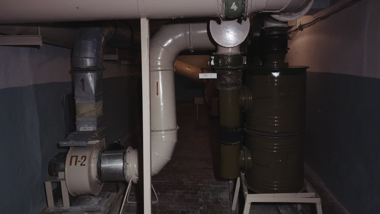Ventilation System At The Underground Facility - Chernobyl Bunker. - handheld shot
