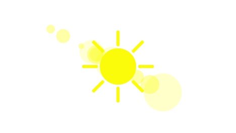 sunshine icon animation with white background. icon design. video animation. bright sun isolated cartoon animation