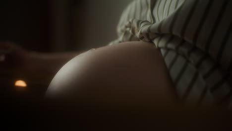 pregnant woman close up belly