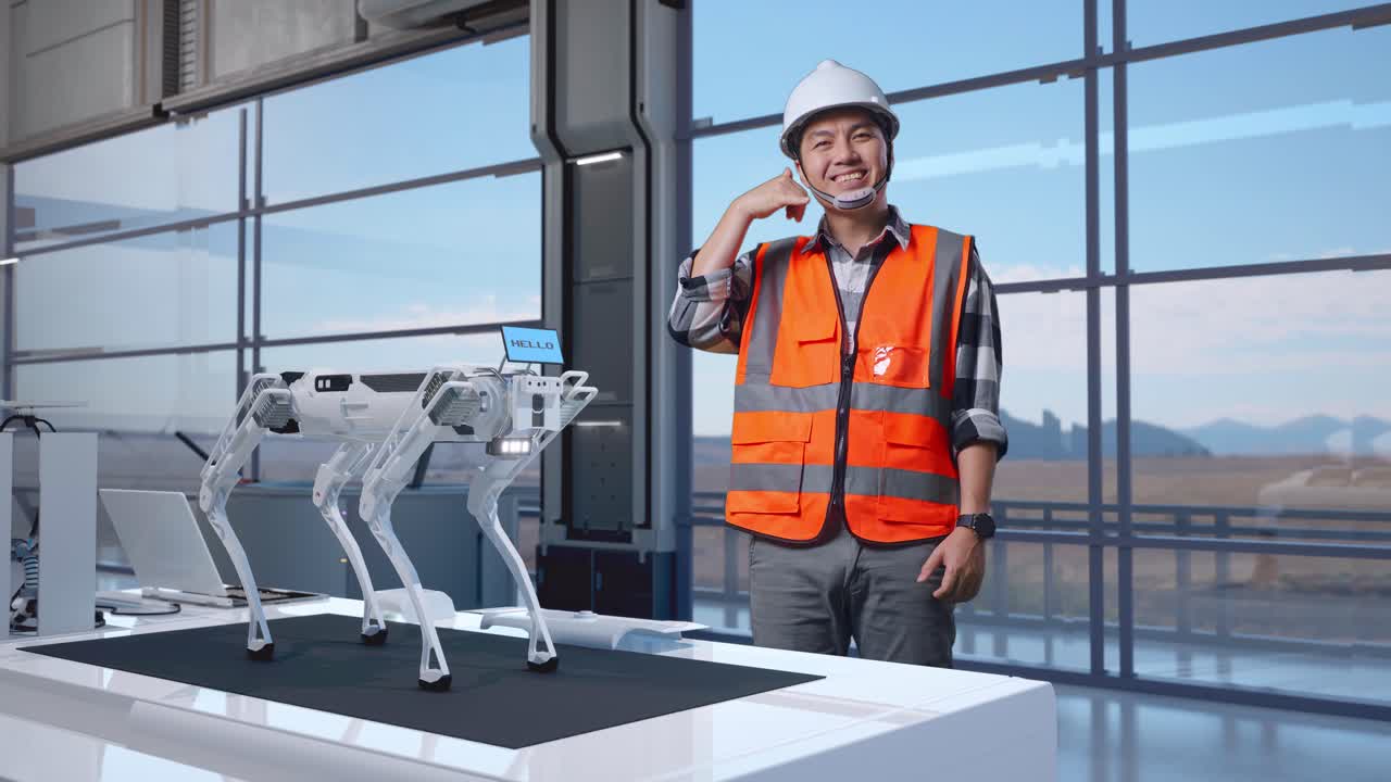 ingeniero con un robot