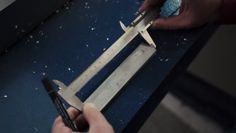 Aluminium parts measuring with Deluxe Boley Gauge (color grading)