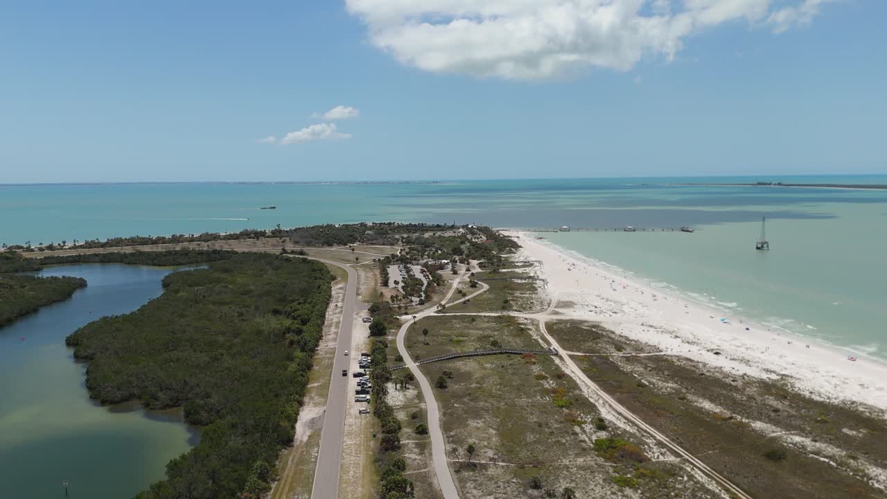 Aerial shot Pulling out from Fort De Soto.