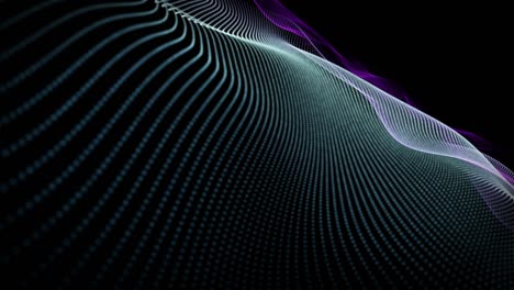 animación futurista con objeto de onda de partículas en cámara lenta, 4096x2304 bucle 4k
