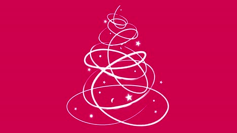 animación de árbol de navidad en fondo de clave de croma rosa