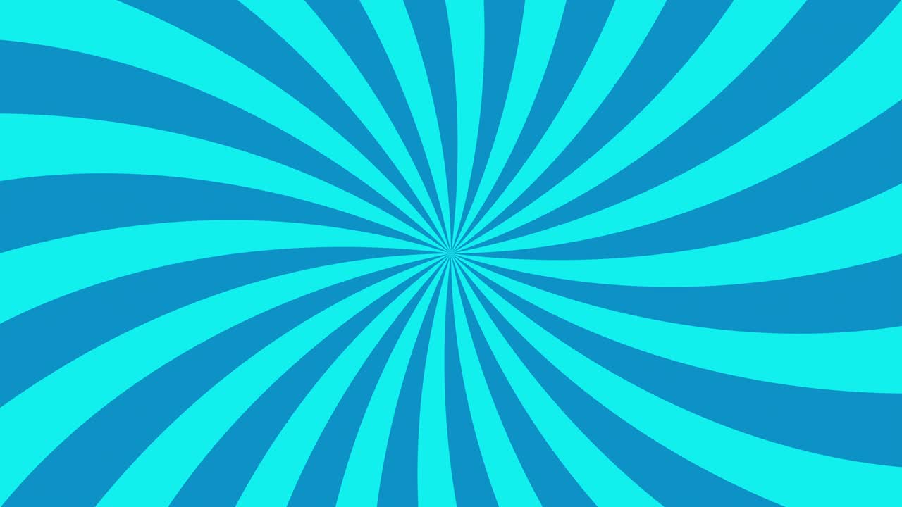 Blue curved rays seamless motion graphic loop animation background in retro pop art style