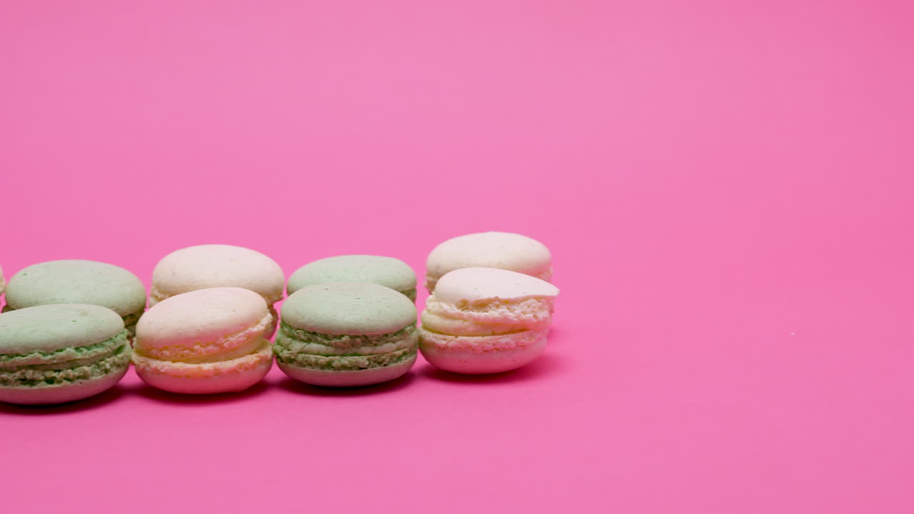Macarons on a Pink Background