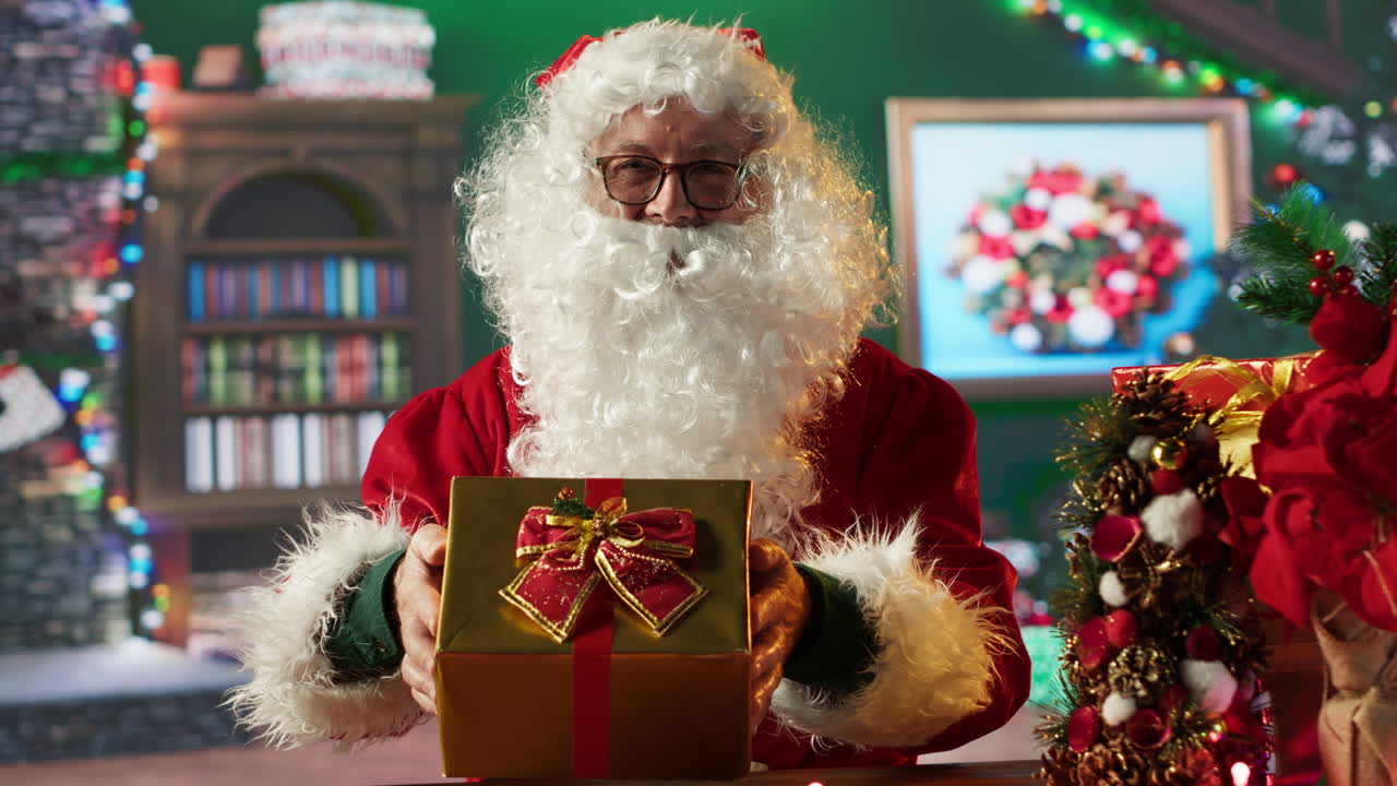 Santa Claus with a Christmas Gift