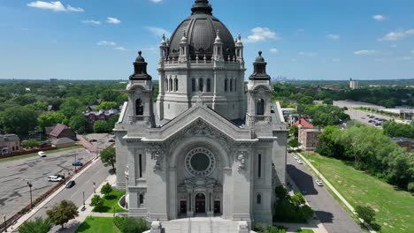 ornate cathedral in saint paul, minnesota on summer day