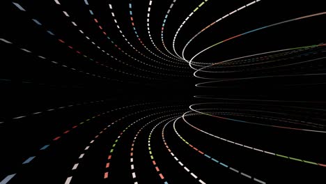 Flying through a tunnel in space