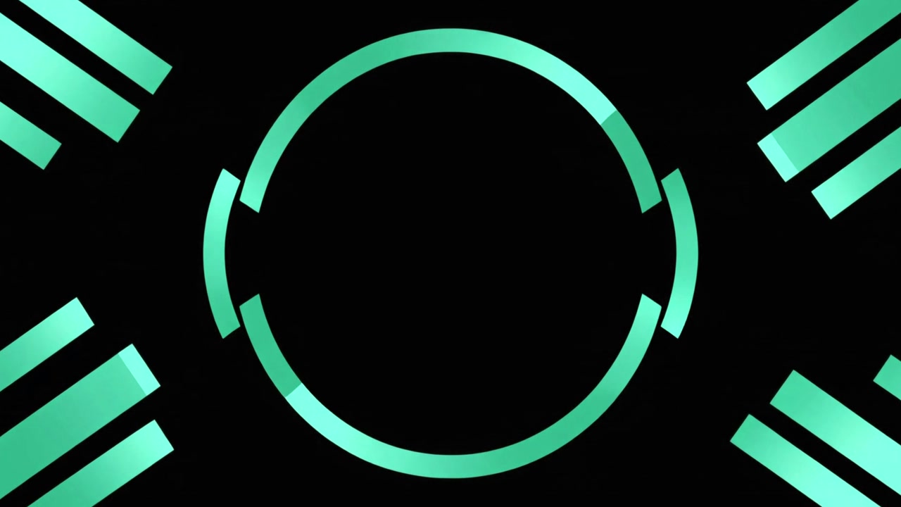 Abstract Motion Graphic Featuring a Glowing Teal Circular Interface