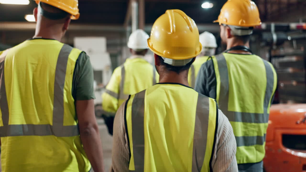 Construction workers in safety gear