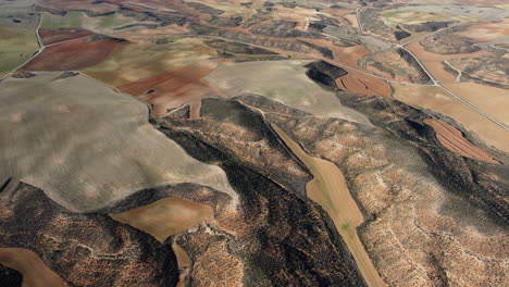 aerial view of agricultural terraces and hills