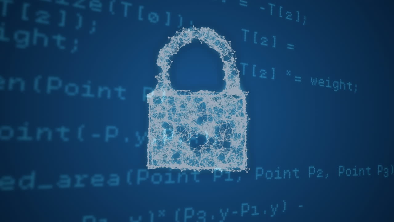 animación del icono del candado sobre el procesamiento de datos