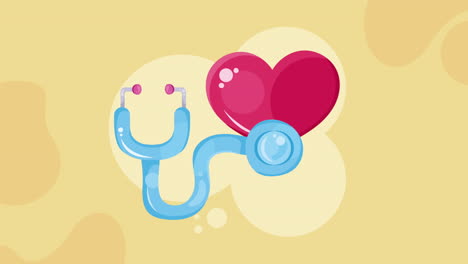 stethoscope medical equipment cardiology animation