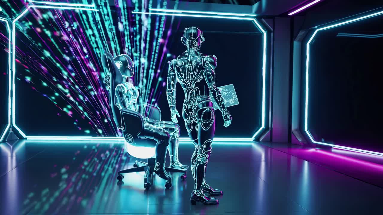 Robots in a Futuristic Setting