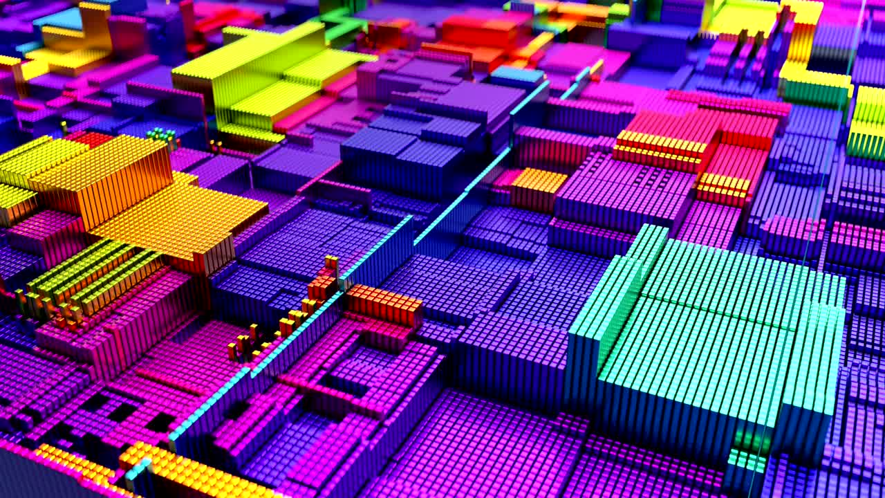 el fondo de la tecnología cúbica abstracta de 4k.