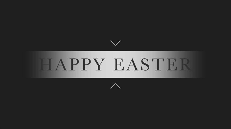 Happy Easter on ribbon on fashion black gradient