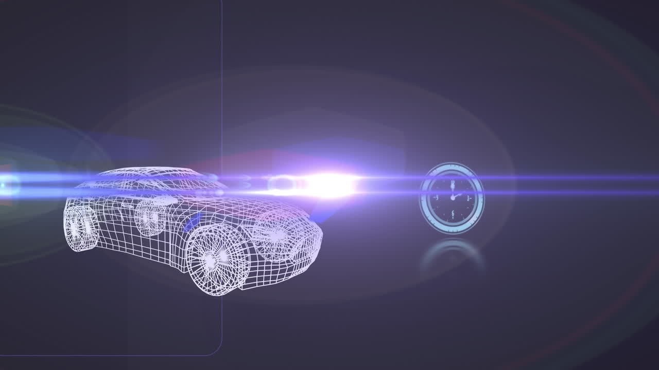 animación del reloj sobre el modelo digital de coche