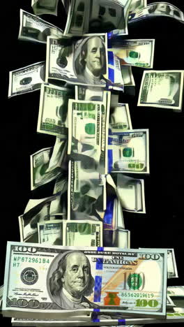 falling hundred dollar bills