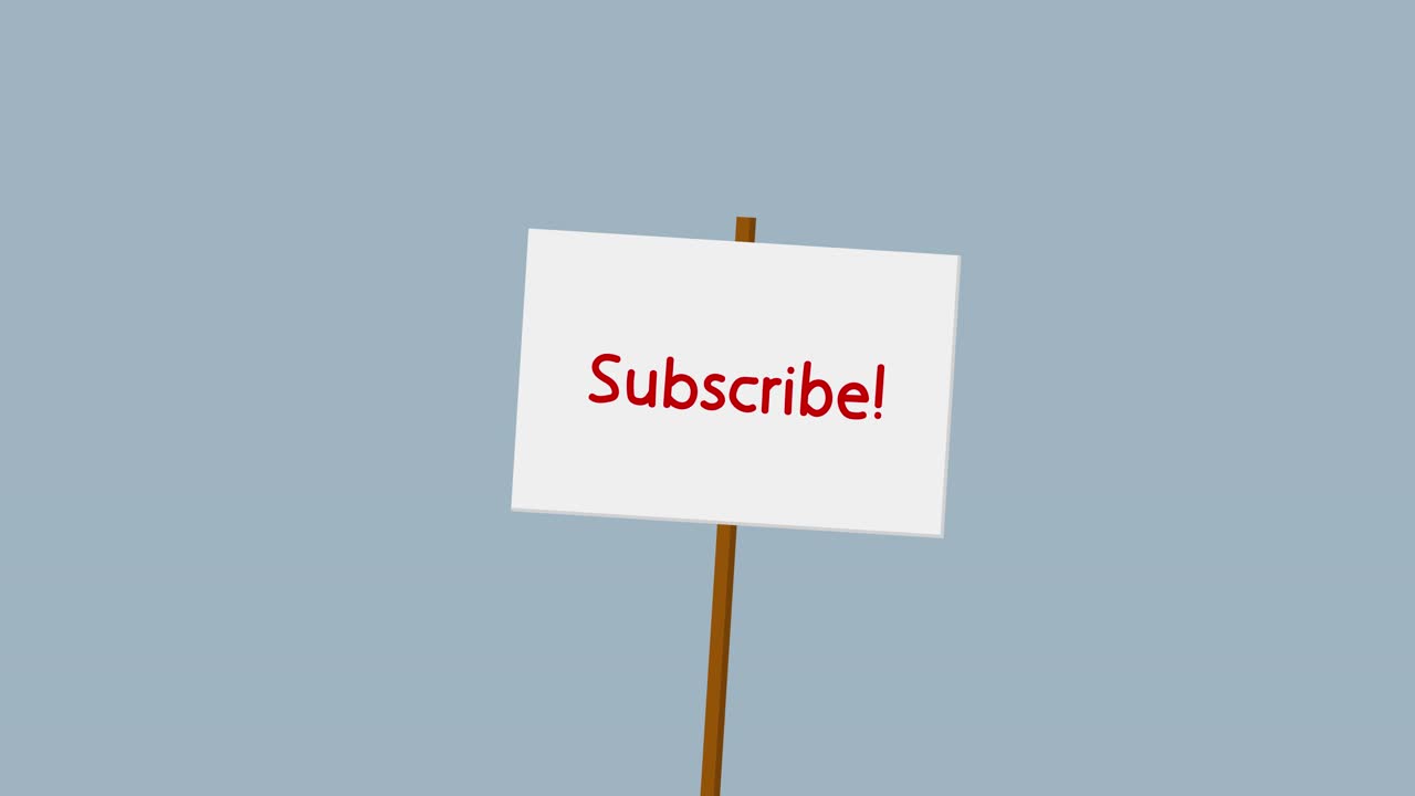 Youtube style Subscribe banner sign placard