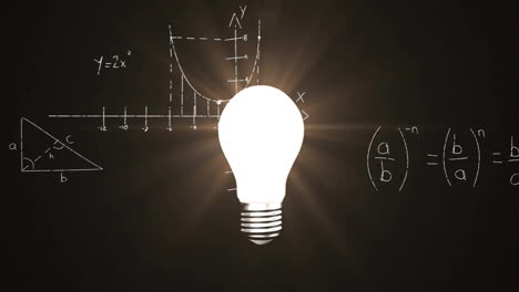 Animación-De-Una-Bombilla-Encendida-Sobre-Procesamiento-De-Datos-Matemáticos